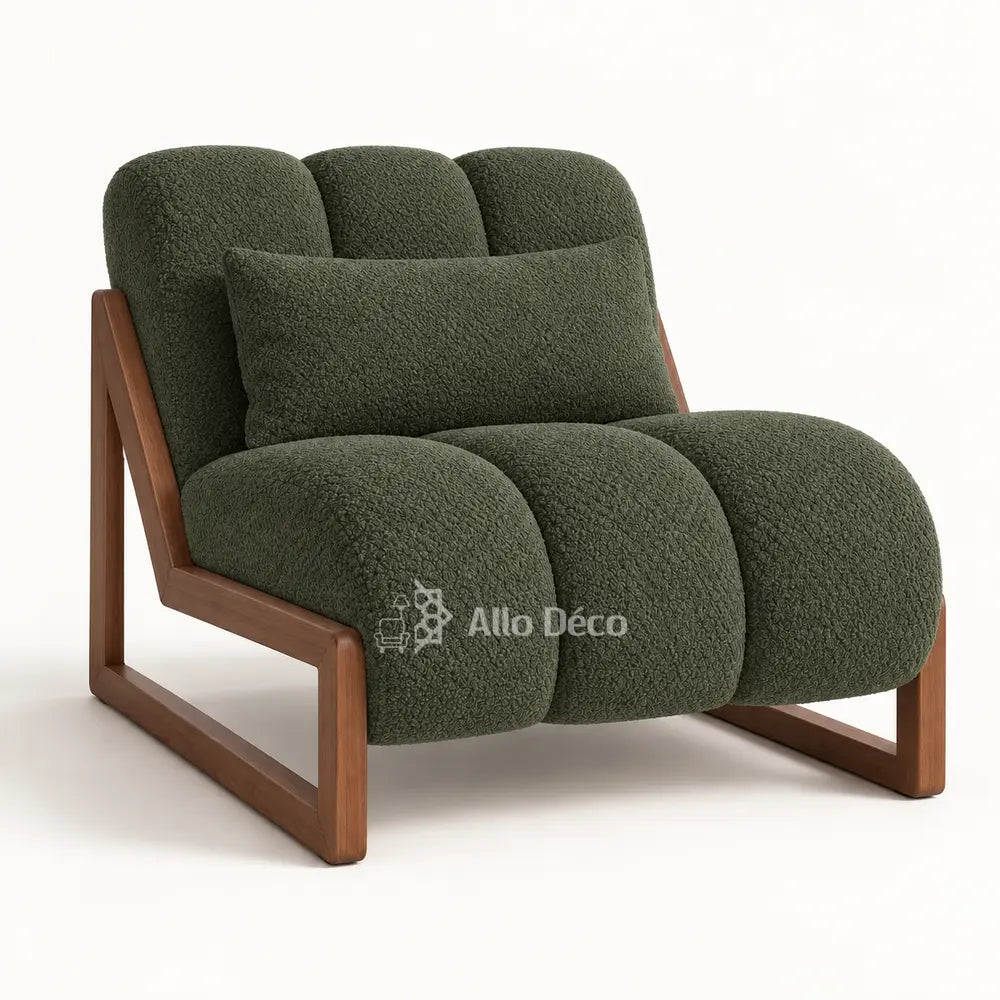 Fauteuil PIANO Allodeco – Bouclette & Bois Massif