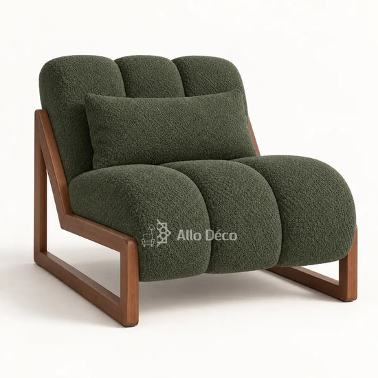 Fauteuil PIANO Allodeco – Bouclette & Bois Massif