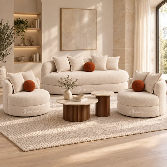 Pack SANTIAGO Allodeco – Canapé 3 Places + 2 Fauteuils BAMBO