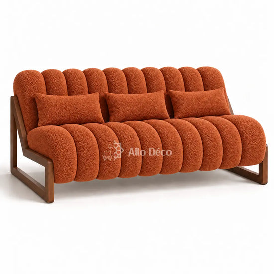 Canapé PIANO 3 Places Allodeco – Bouclette & Bois Massif