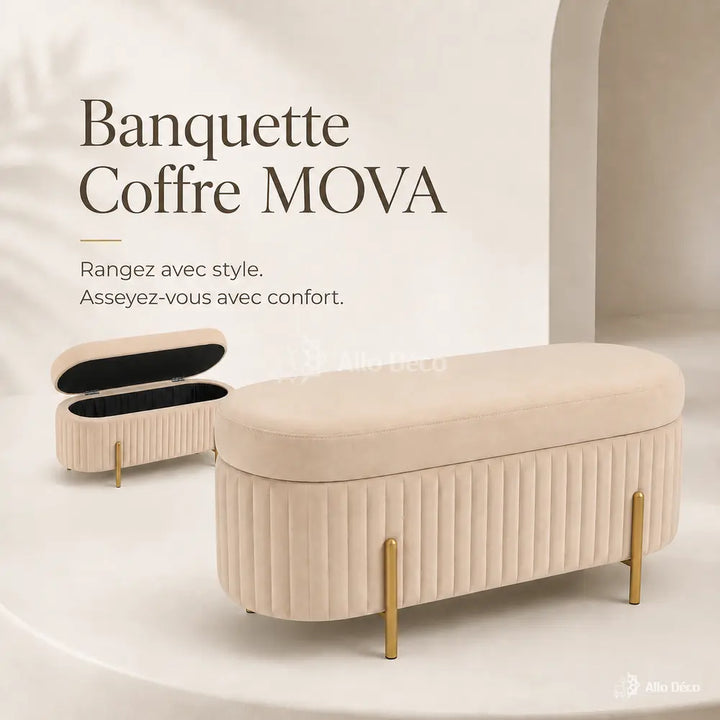 Banquette Coffre MOVA Allodeco – Assise & Rangement Élégant