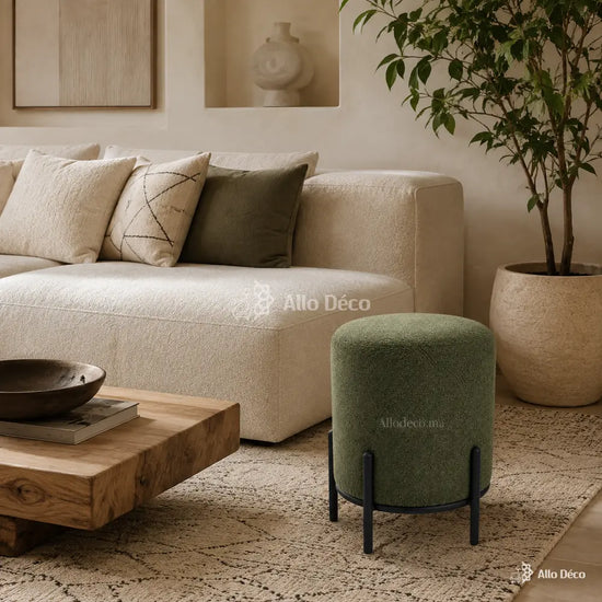Pouf SÉRÉNA Allodeco – Design Compact & Structure Métal