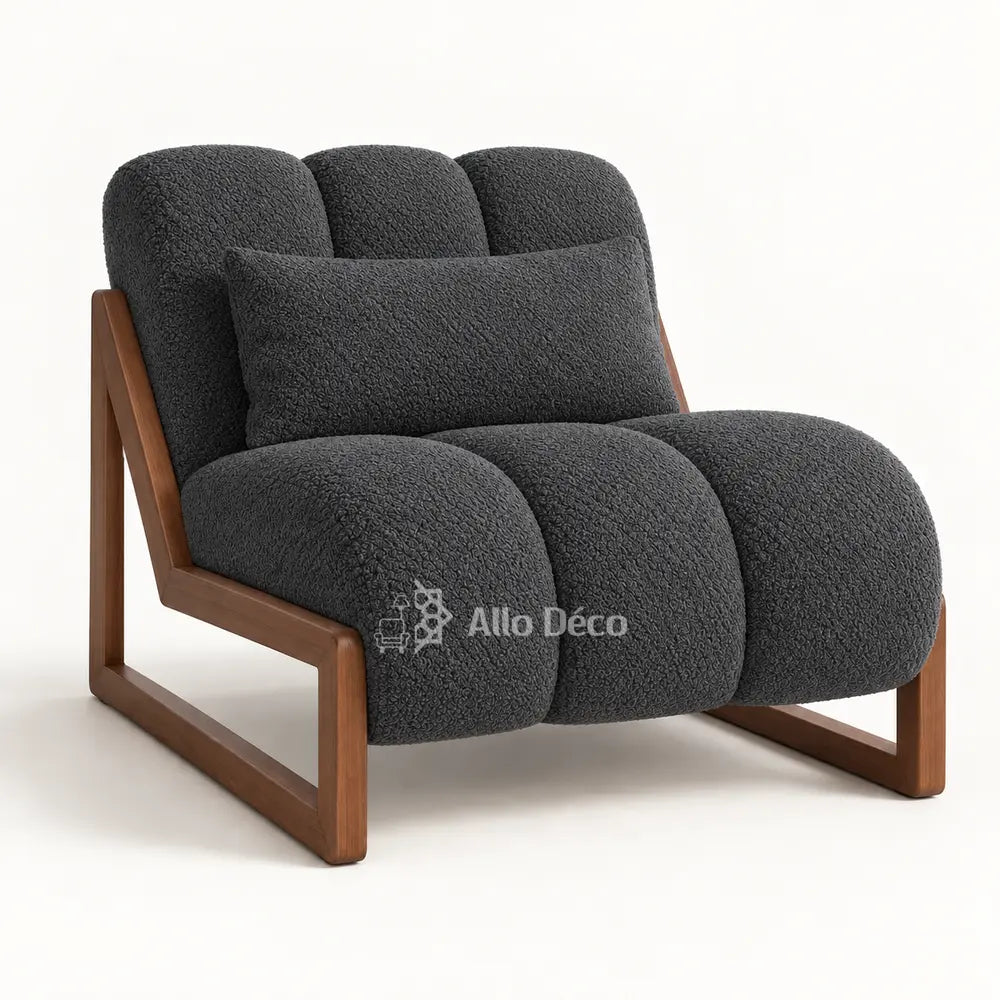 Fauteuil PIANO Allodeco – Bouclette & Bois Massif