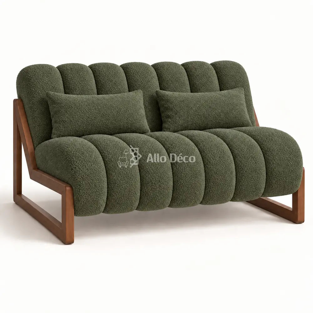 Canapé PIANO 2 Places Allodeco – Bouclette & Bois Massif