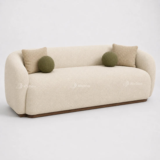 Canapé Milano Allodeco – 3 Places en Bouclette, Confort Premium & Design Sculptural