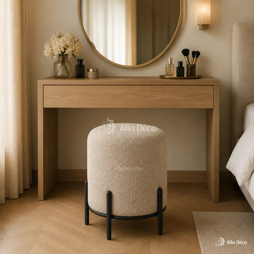 Pouf SÉRÉNA Allodeco – Design Compact & Structure Métal