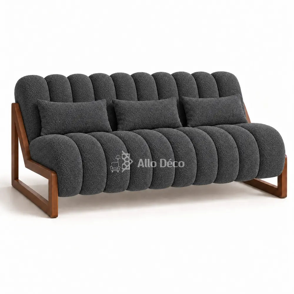 Canapé PIANO 3 Places Allodeco – Bouclette & Bois Massif