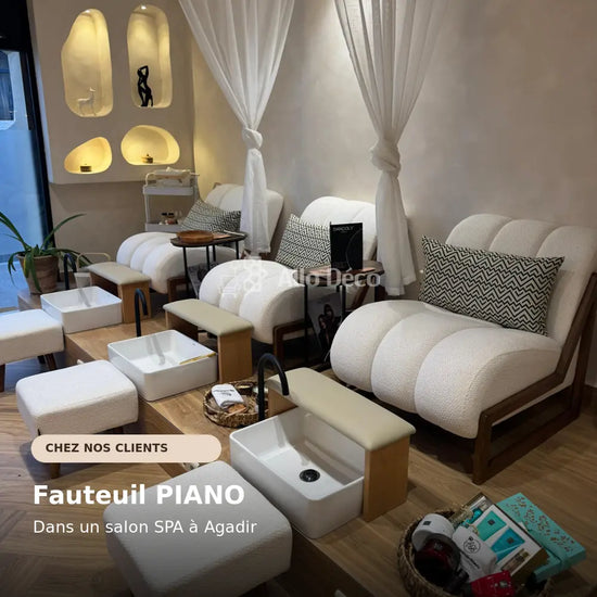 Fauteuil PIANO Allodeco – Bouclette & Bois Massif