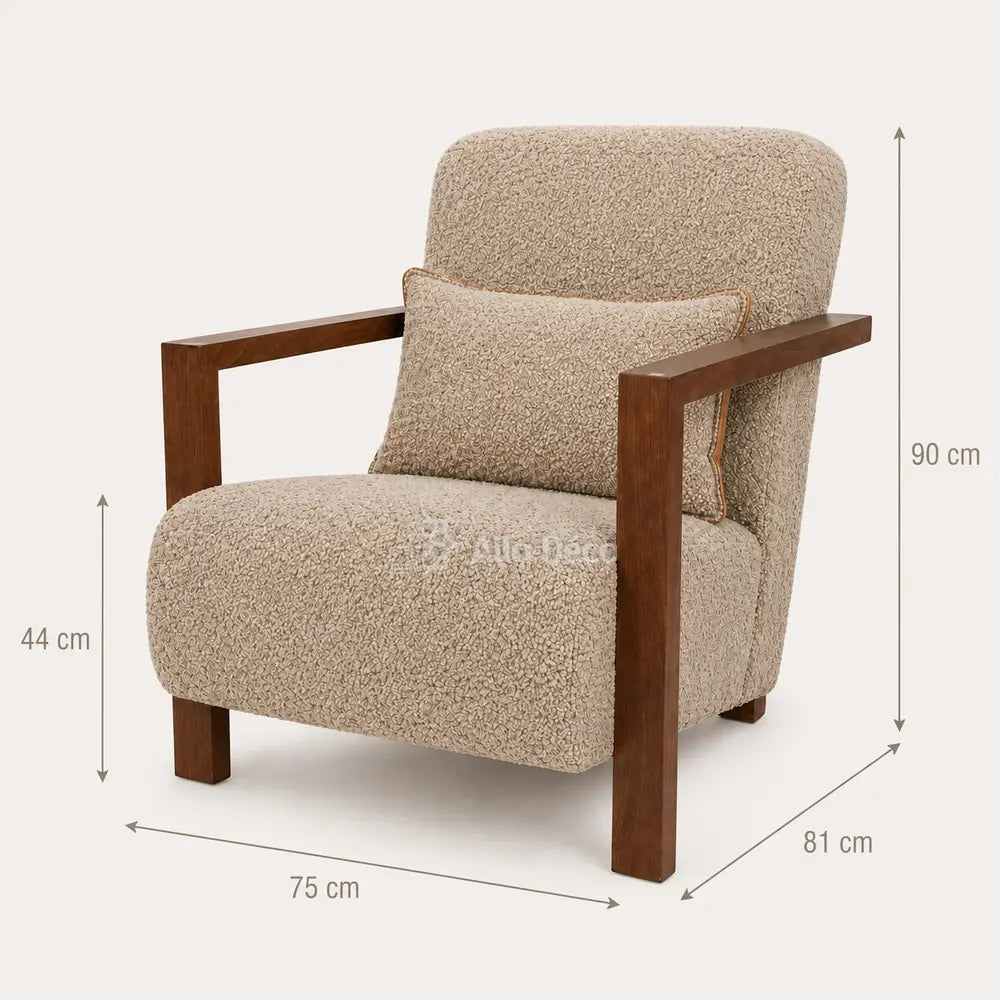 Fauteuil UTRECHT Allodeco – Hêtre massif & confort généreux