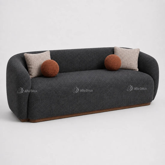 Canapé Milano Allodeco – 3 Places en Bouclette, Confort Premium & Design Sculptural