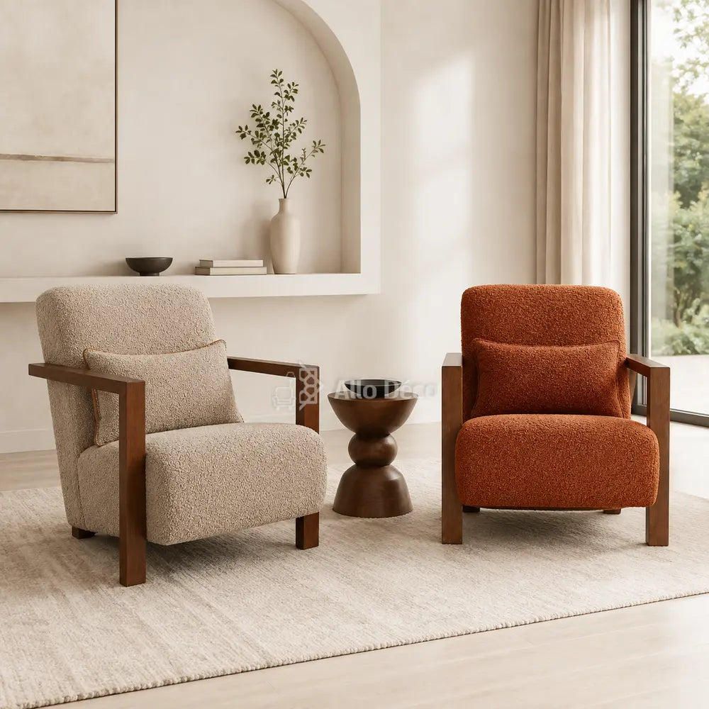 Fauteuil UTRECHT Allodeco – Hêtre massif & confort généreux