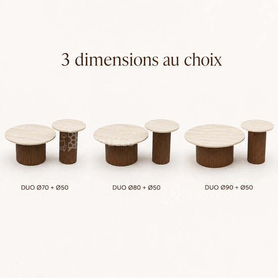 Duo Tables Basses Bardage Allodeco – Bois & Effet Travertin