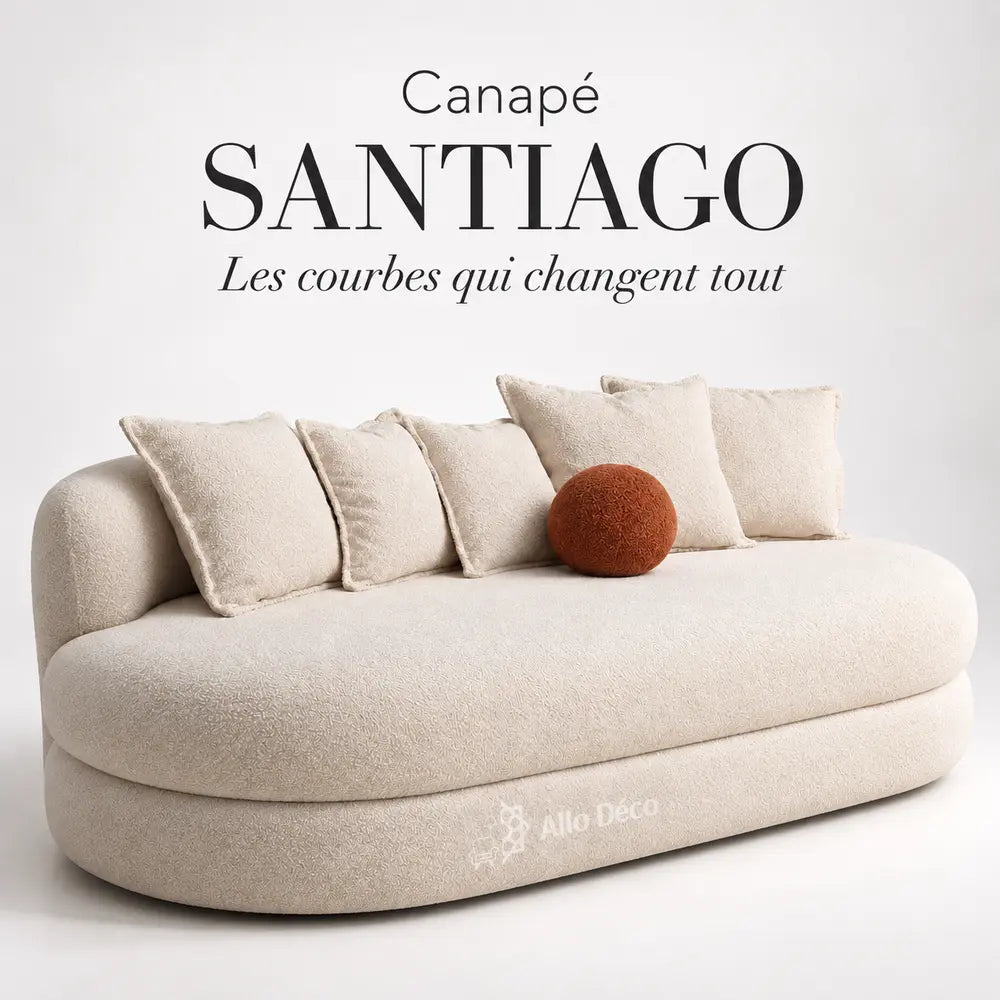 Canapé SANTIAGO Allodeco – Design Arrondi & Confort Premium