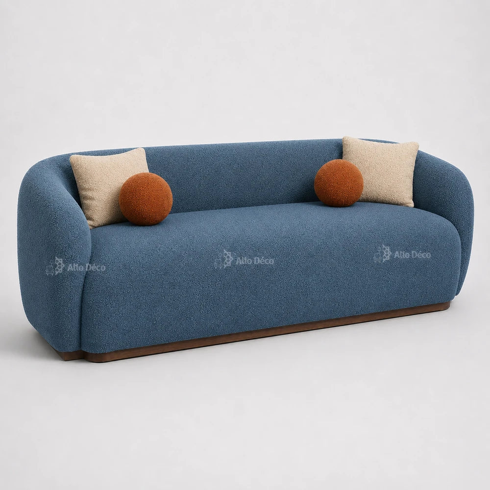 Canapé Milano Allodeco – 3 Places en Bouclette, Confort Premium & Design Sculptural
