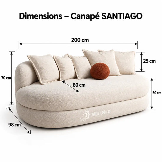 Canapé SANTIAGO Allodeco – Design Arrondi & Confort Premium