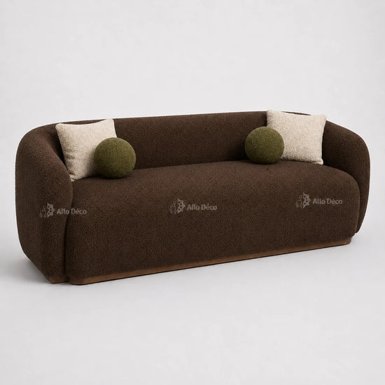 Canapé Milano Allodeco – 3 Places en Bouclette, Confort Premium & Design Sculptural