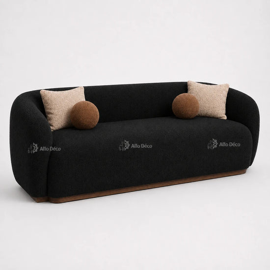 Canapé Milano Allodeco – 3 Places en Bouclette, Confort Premium & Design Sculptural