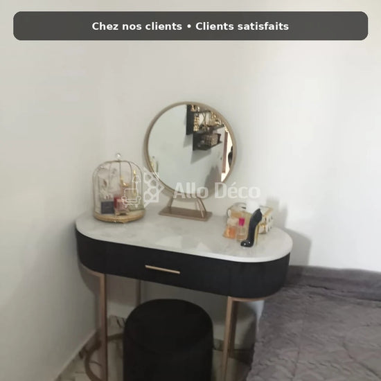 Pack Coiffeuse PRINCESSE Allodeco – Miroir + Tabouret Velours