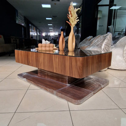 Table Basse VALORA – bois Latte Massif Plaqué Noyer Élégance Naturelle &amp; Design Contemporain