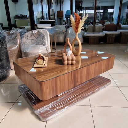 Table Basse VALORA – bois Latte Massif Plaqué Noyer Élégance Naturelle &amp; Design Contemporain