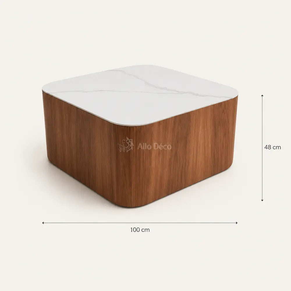 Table Basse ADRIANA Allodeco – Céramique & Noyer