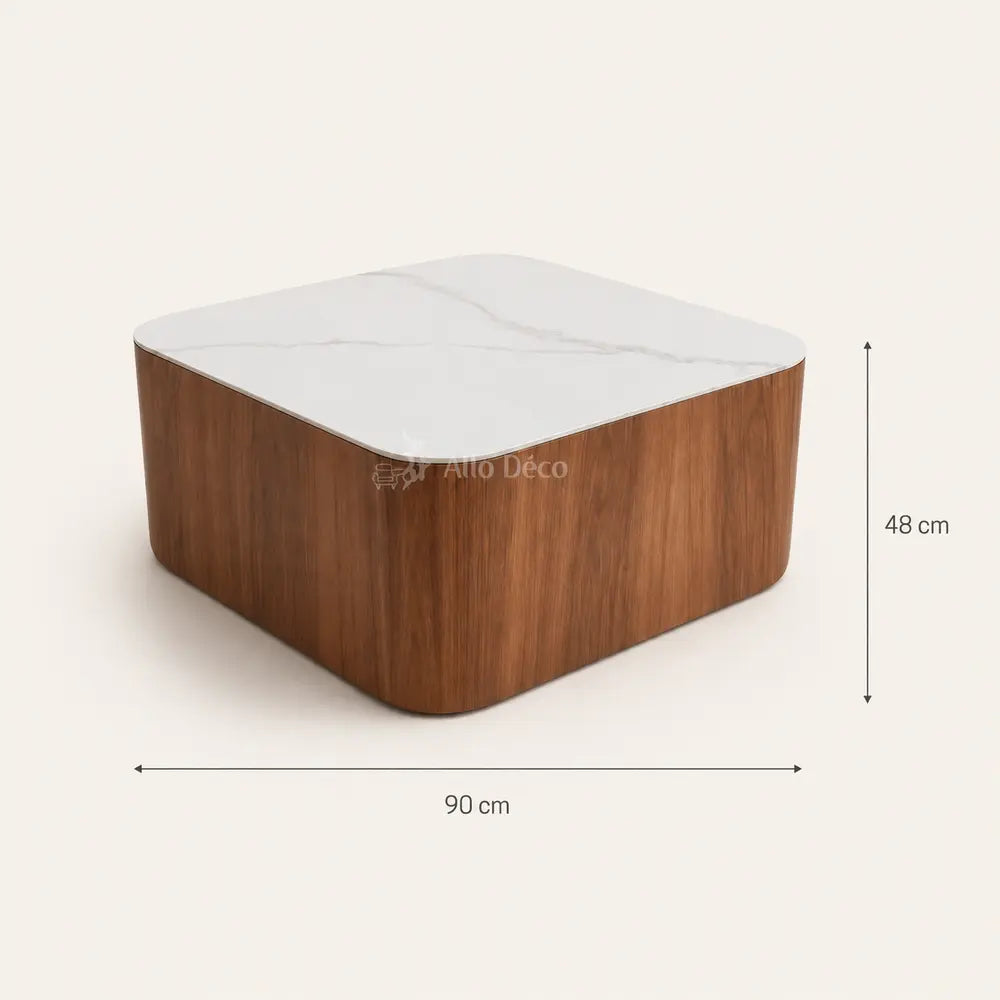 Table Basse ADRIANA Allodeco – Céramique & Noyer