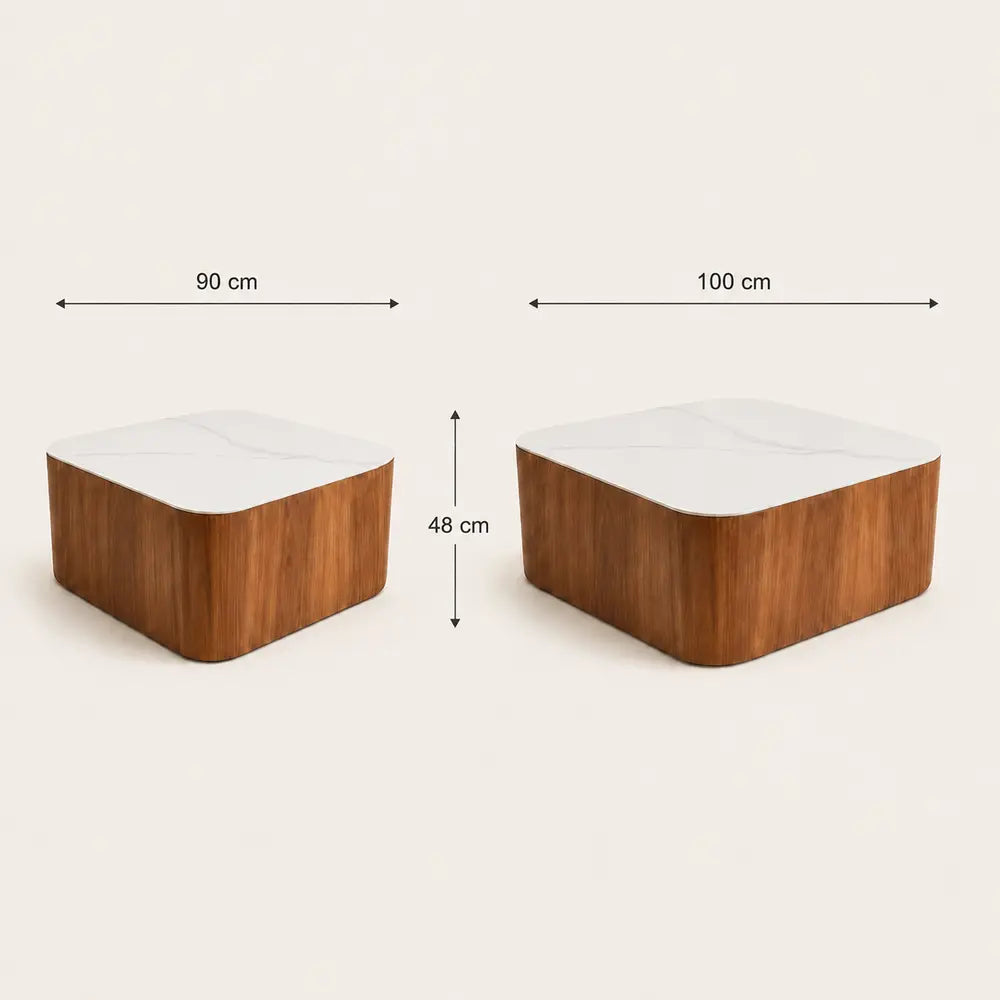Table Basse ADRIANA Allodeco – Céramique & Noyer