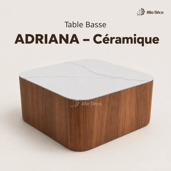 Table Basse ADRIANA Allodeco – Céramique & Noyer