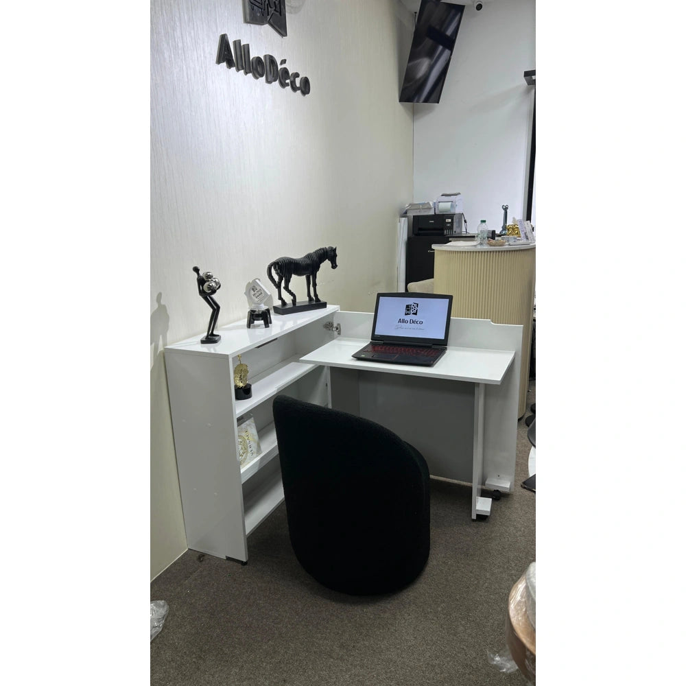 Bureau Magic & Console Moderne – Meuble Multifonction Gain de Place avec Rangement