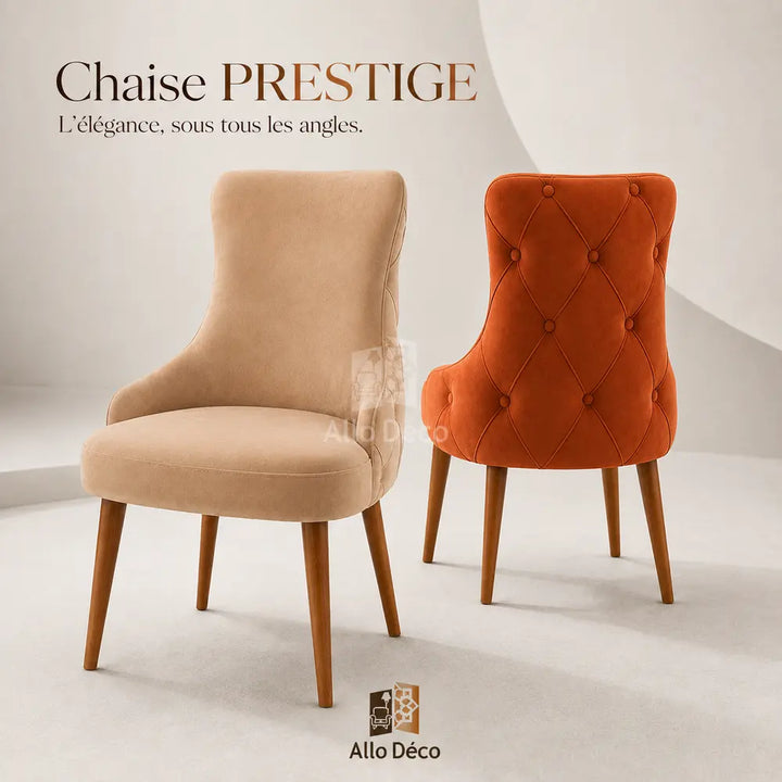 Chaise PRESTIGE Allodeco – Hêtre massif & tissu anti-tache