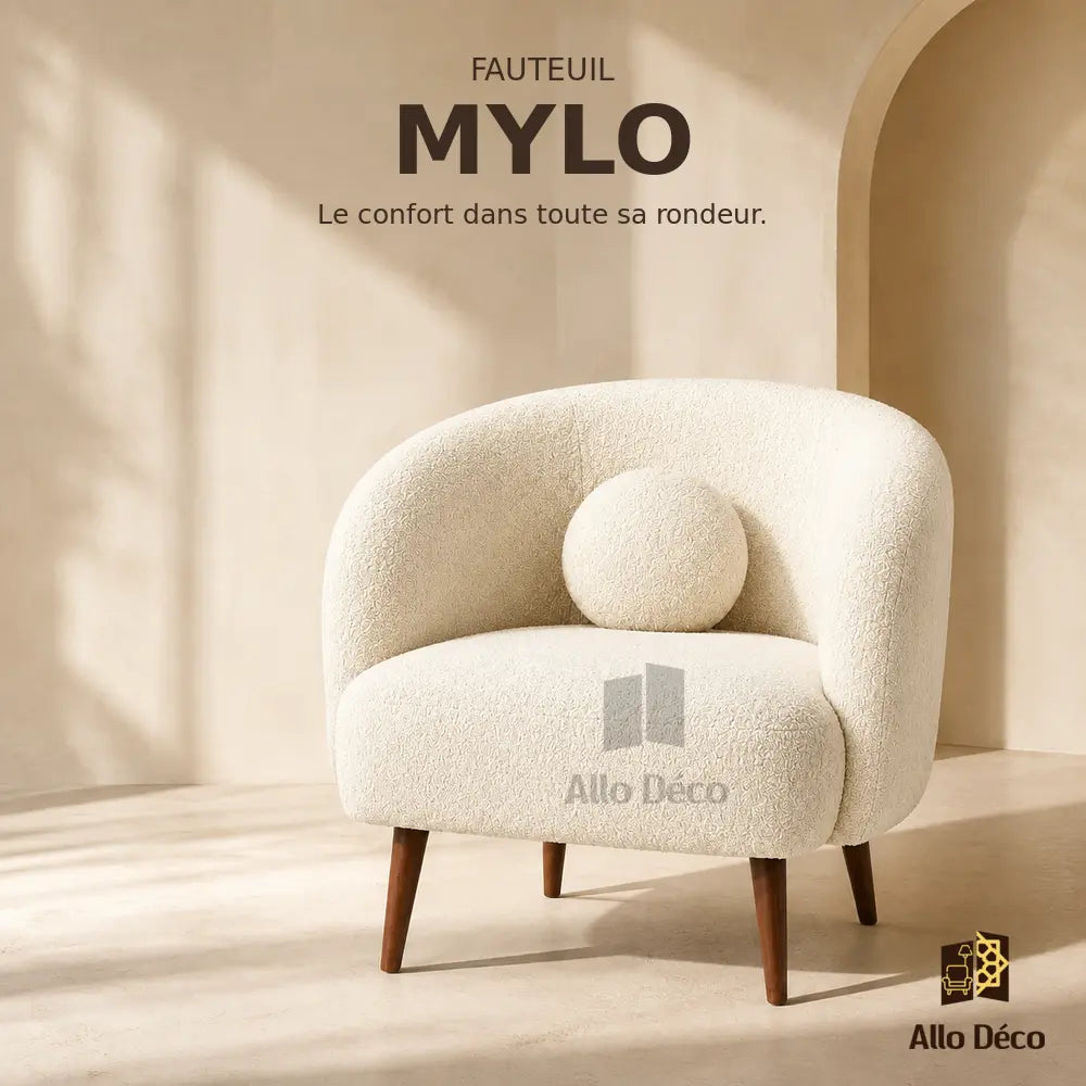 Fauteuil MYLO Allodeco – Bouclette Compact & Confortable