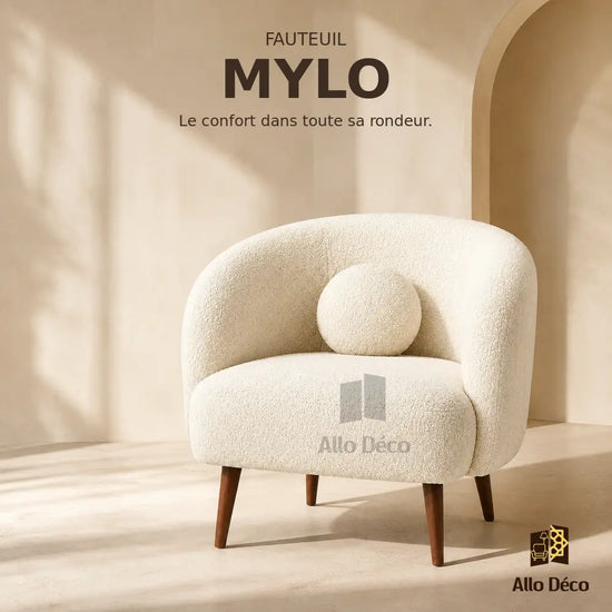 Fauteuil MYLO Allodeco – Bouclette Compact & Confortable