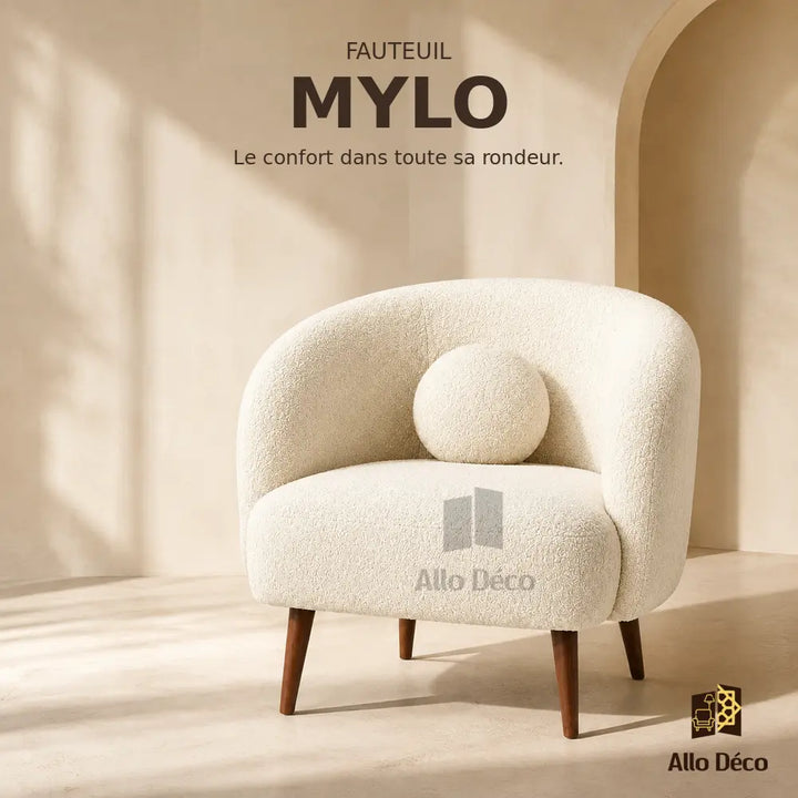 Fauteuil MYLO Allodeco – Bouclette Compact & Confortable
