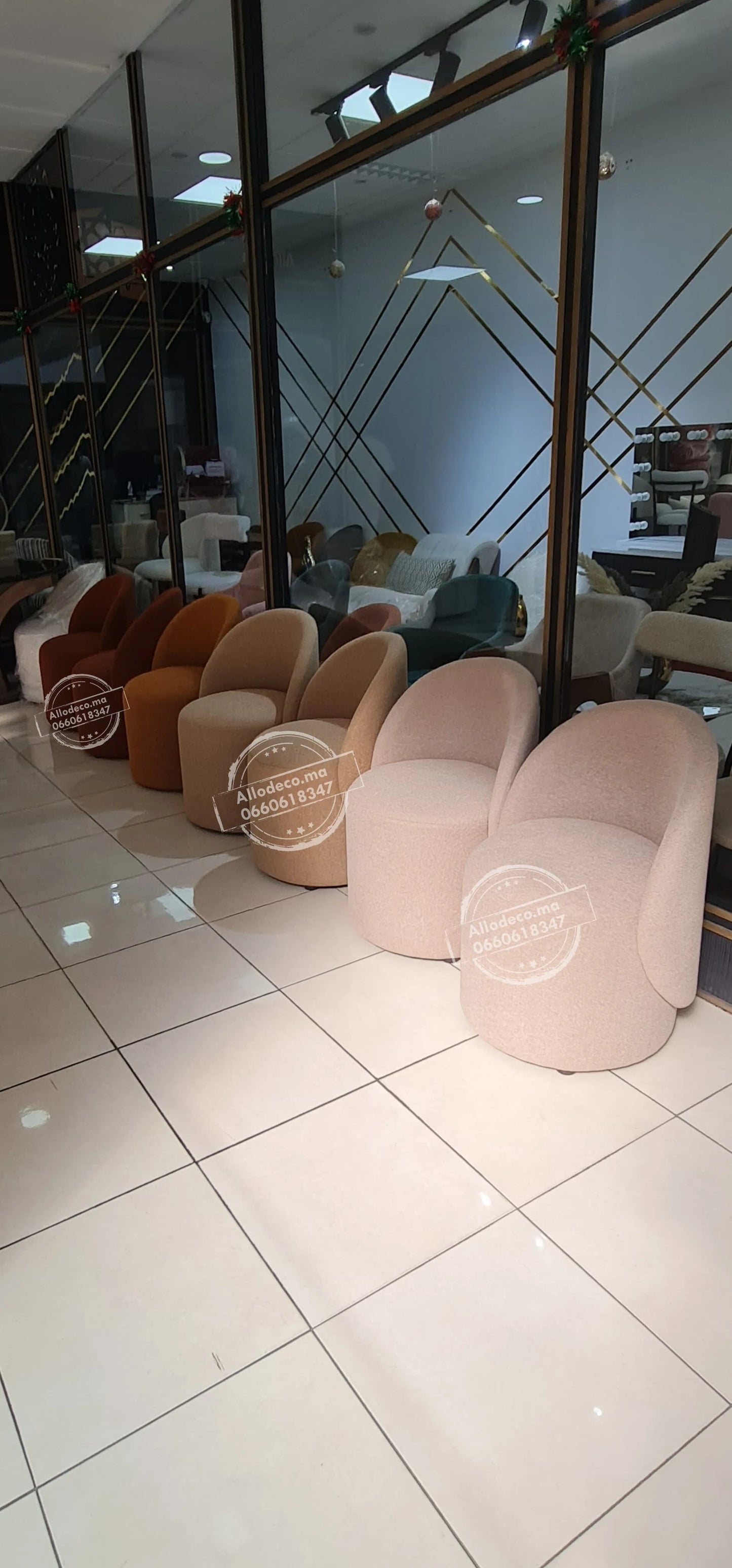 Chaise Fauteuil TOMA de luxe avec dossier Minimaliste pour Pour coiffeuse - salle d'attente - salon - évènement - loges Festival etc - accueil...