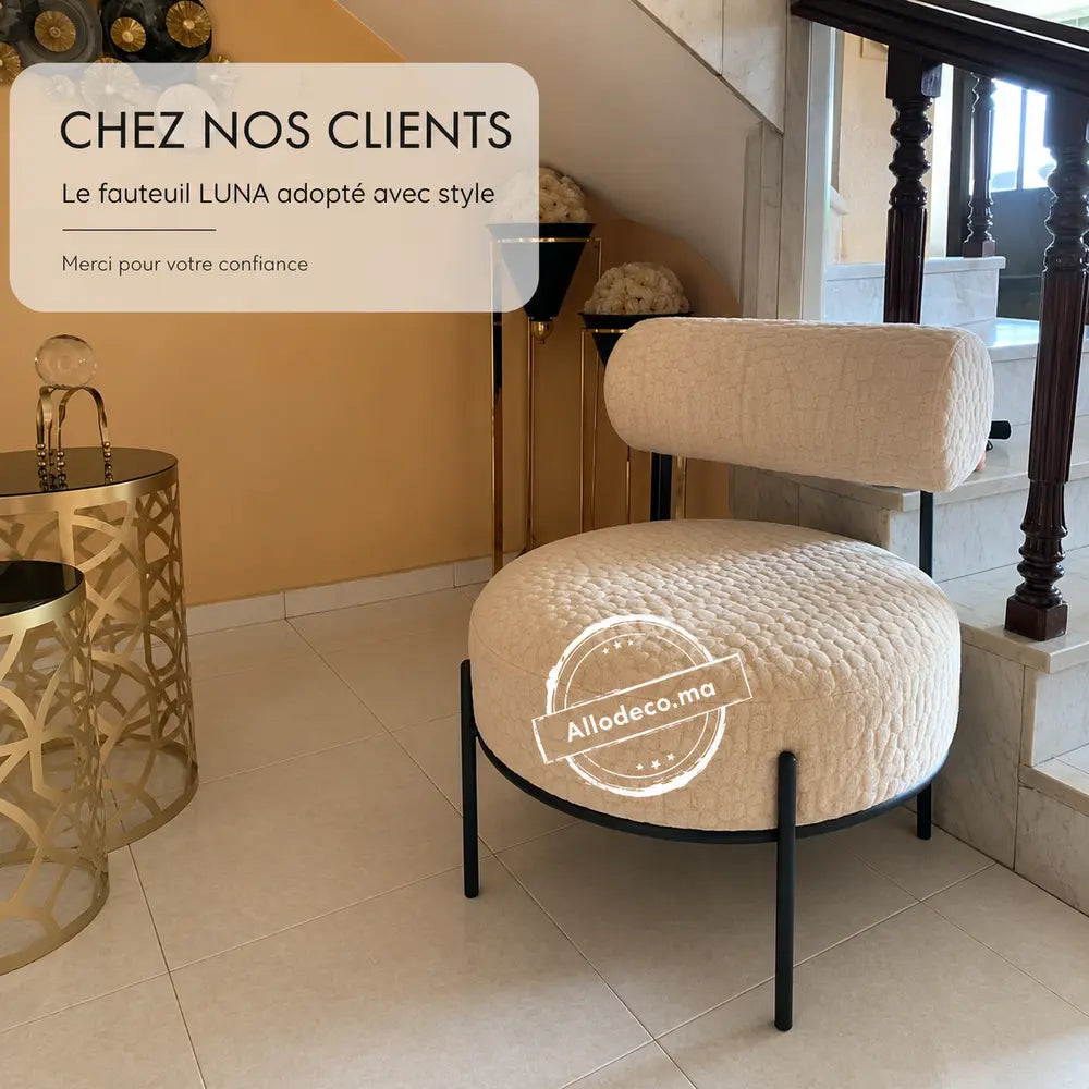 Fauteuil LUNA Allodeco – Design Rond Sans Accoudoirs