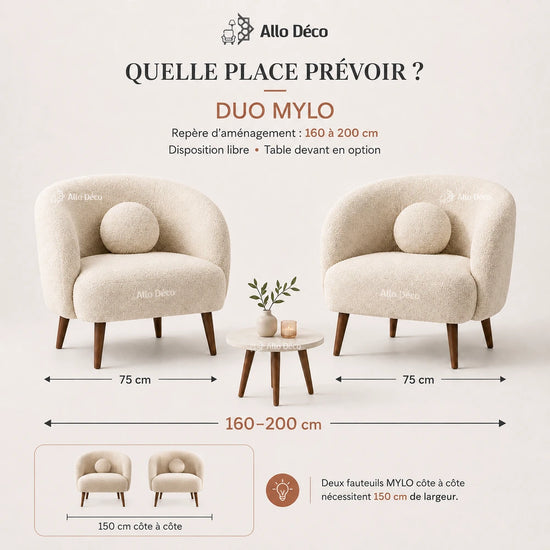 Pack 2 Fauteuils MYLO Allodeco – Design Moderne & Confort