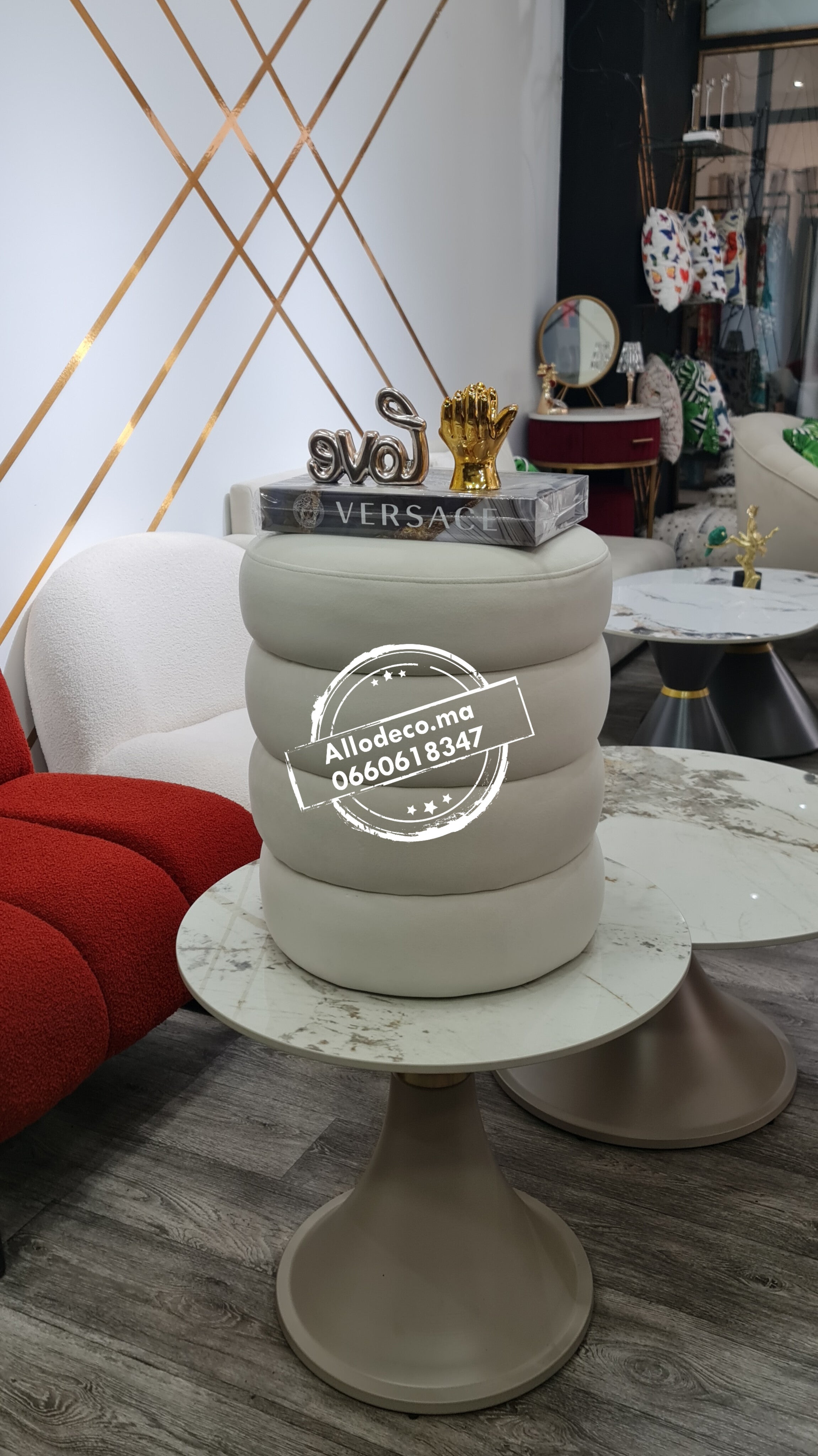 Pouf Sharpei rond  chic et moderne