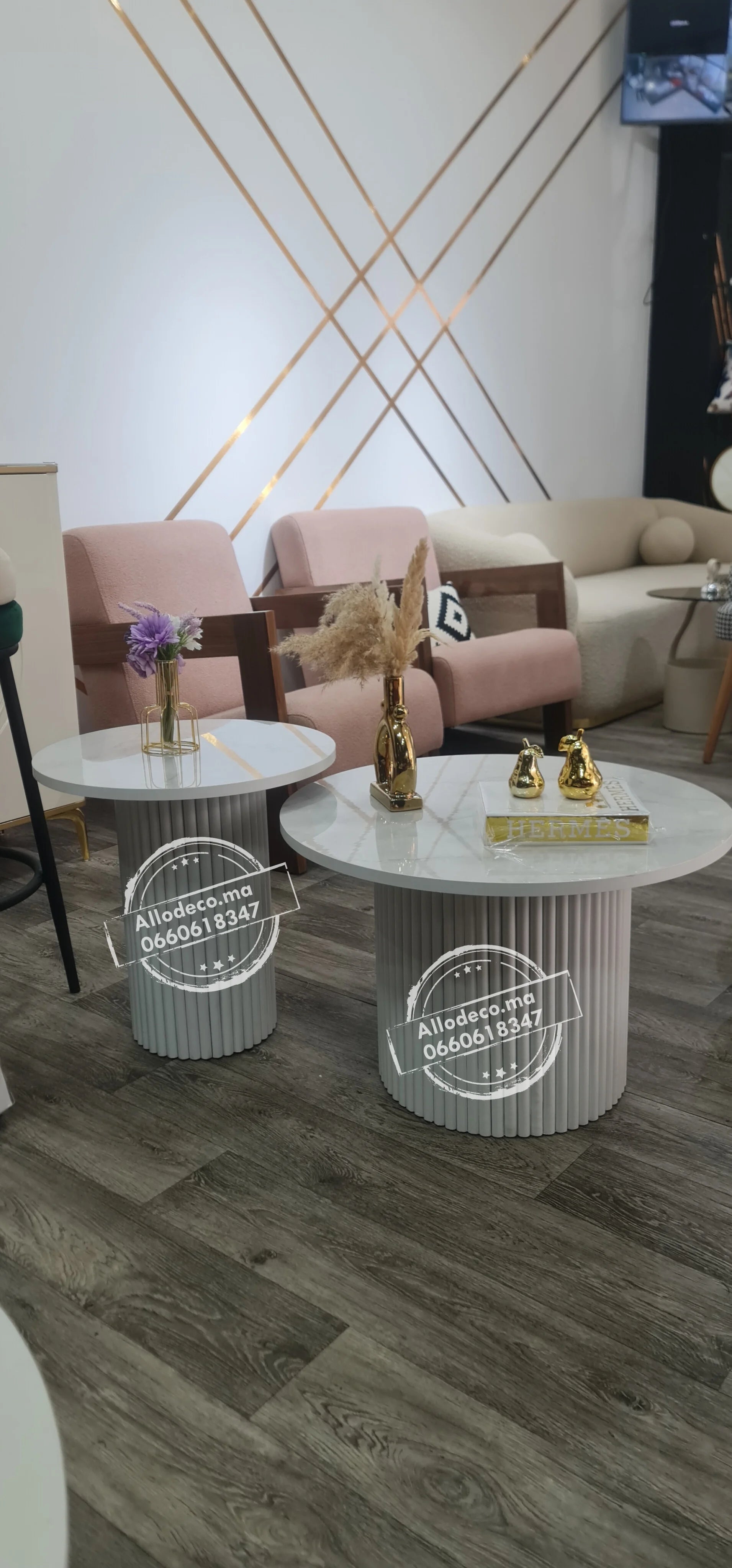 Tables basses NARDO Blanc – Duo lumineux & design épuré