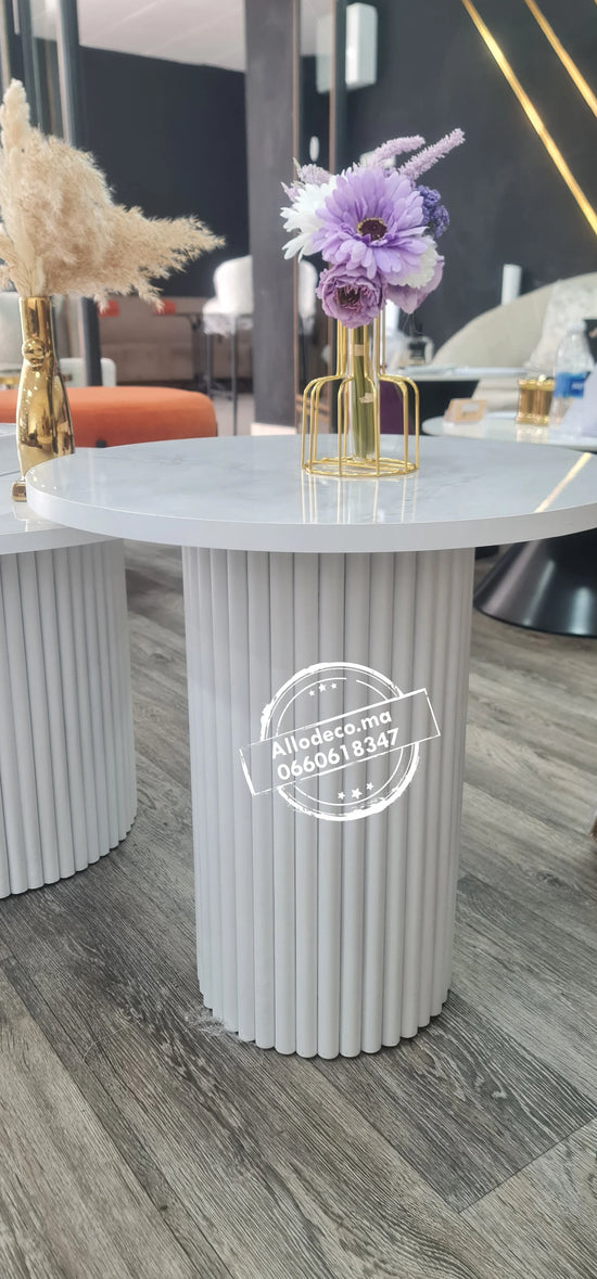 Tables basses NARDO Blanc – Duo lumineux & design épuré