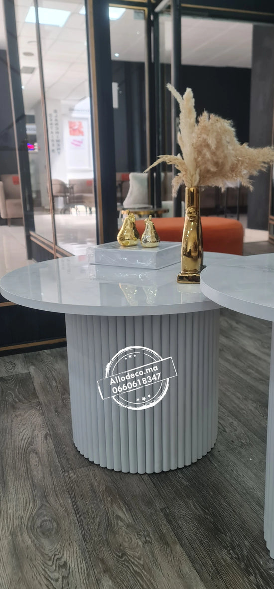 Tables basses NARDO Blanc – Duo lumineux & design épuré