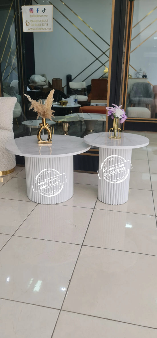 Tables basses NARDO Blanc – Duo lumineux & design épuré