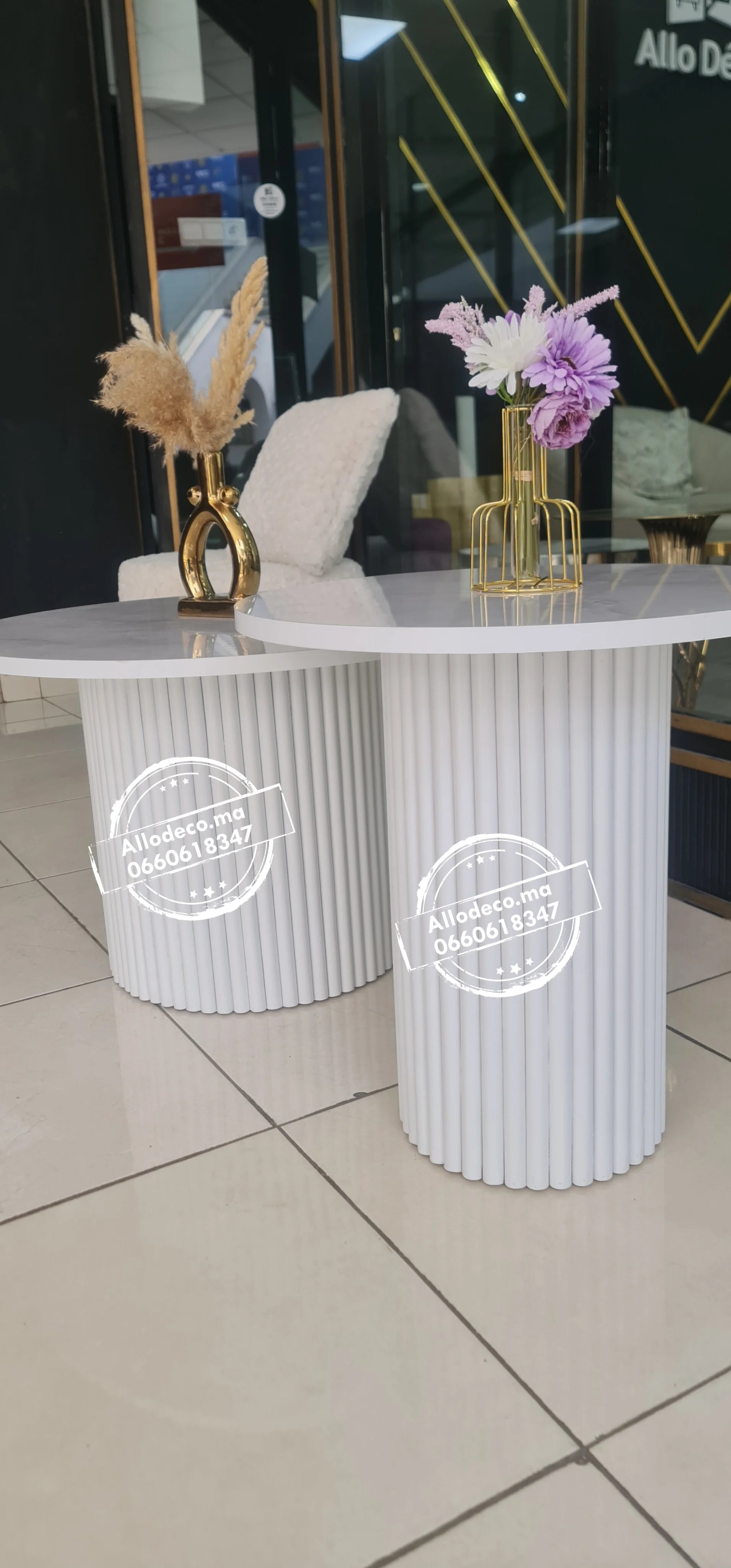 Tables basses NARDO Blanc – Duo lumineux & design épuré