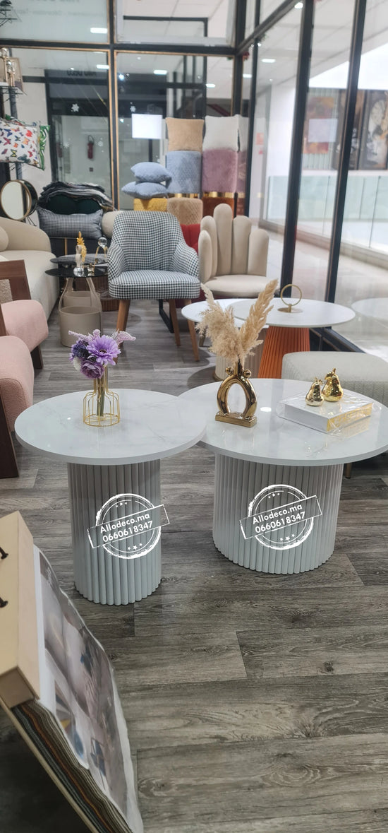 Tables basses NARDO Blanc – Duo lumineux & design épuré