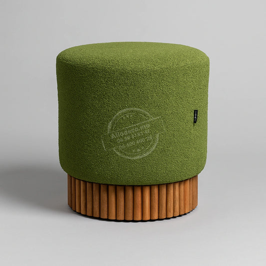 Pouf Bardage Bois – Design moderne en tissu bouclette, velour anti-tache