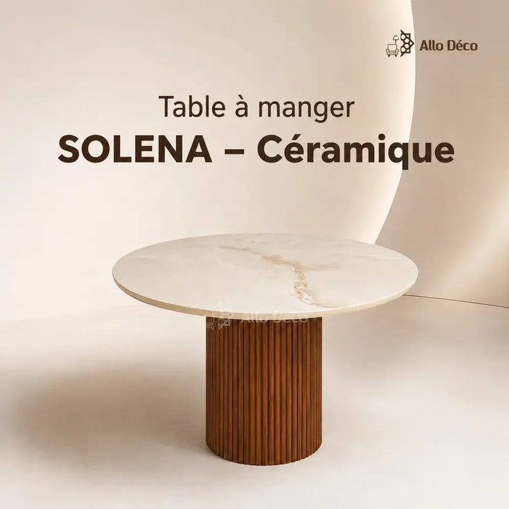 Table à Manger SOLENA Allodeco – Céramique & Bois Massif
