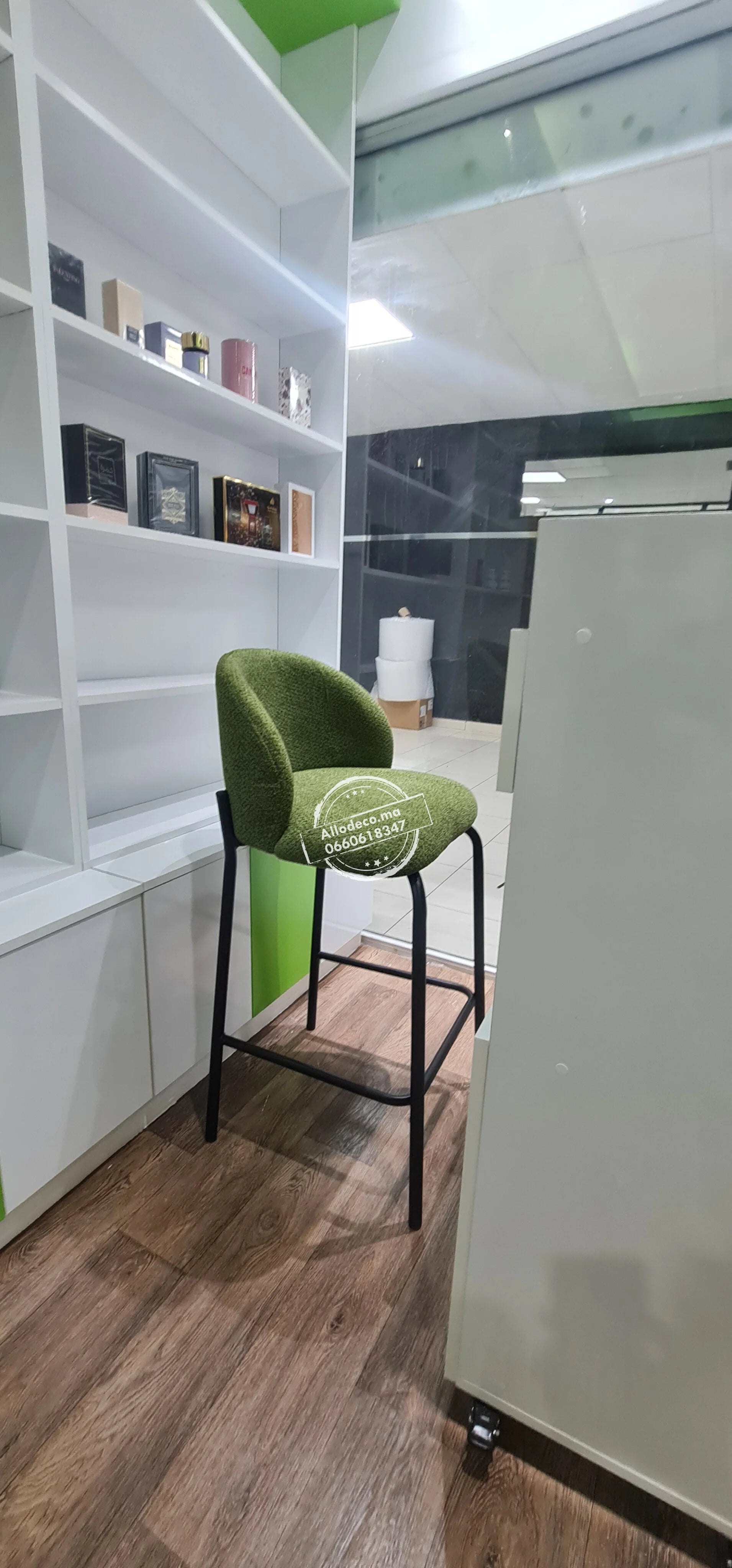 Tabouret de bar TUSSMAN Allodeco – Velours & confort premium