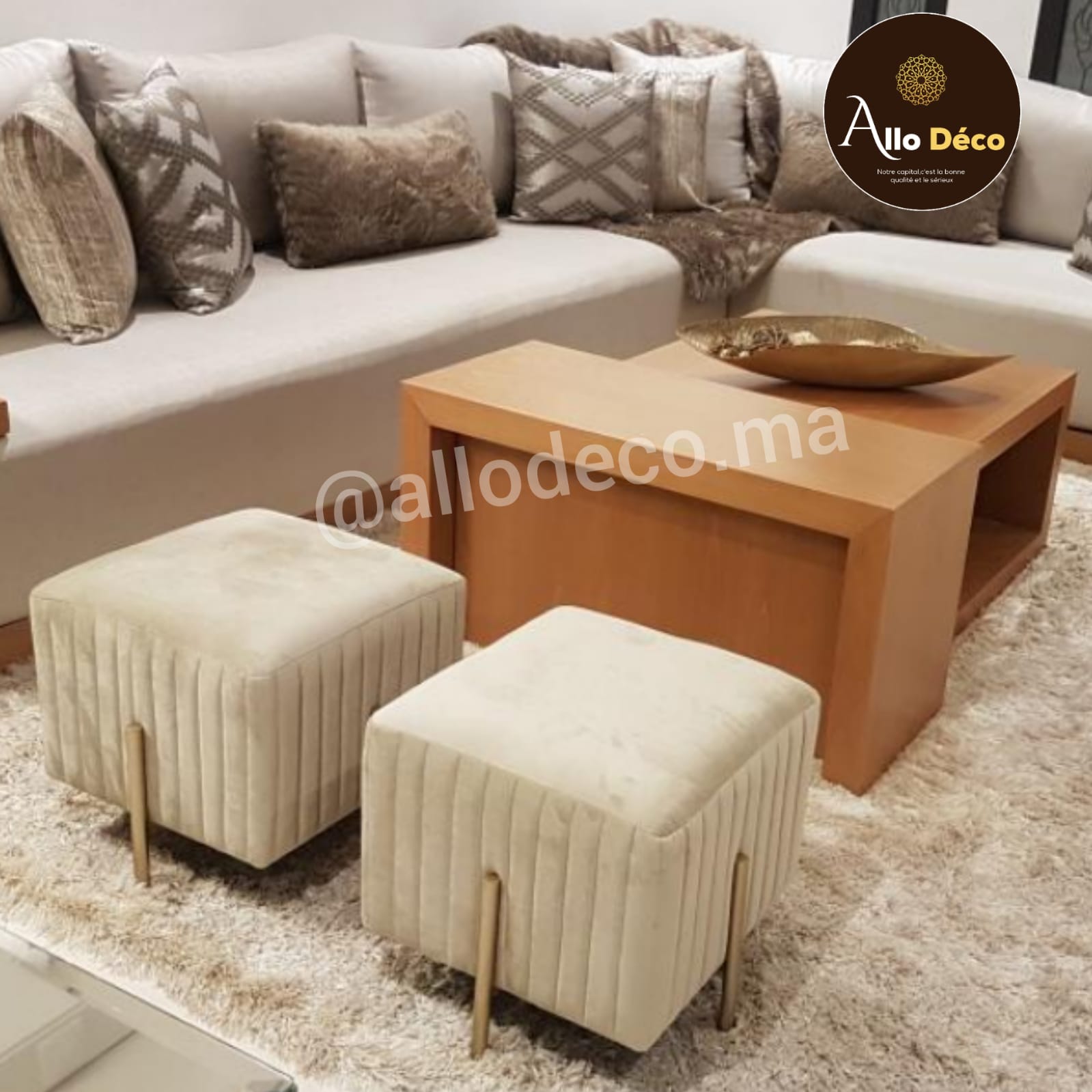 Ensemble Pack 2 Tabourets Chic style RINCO