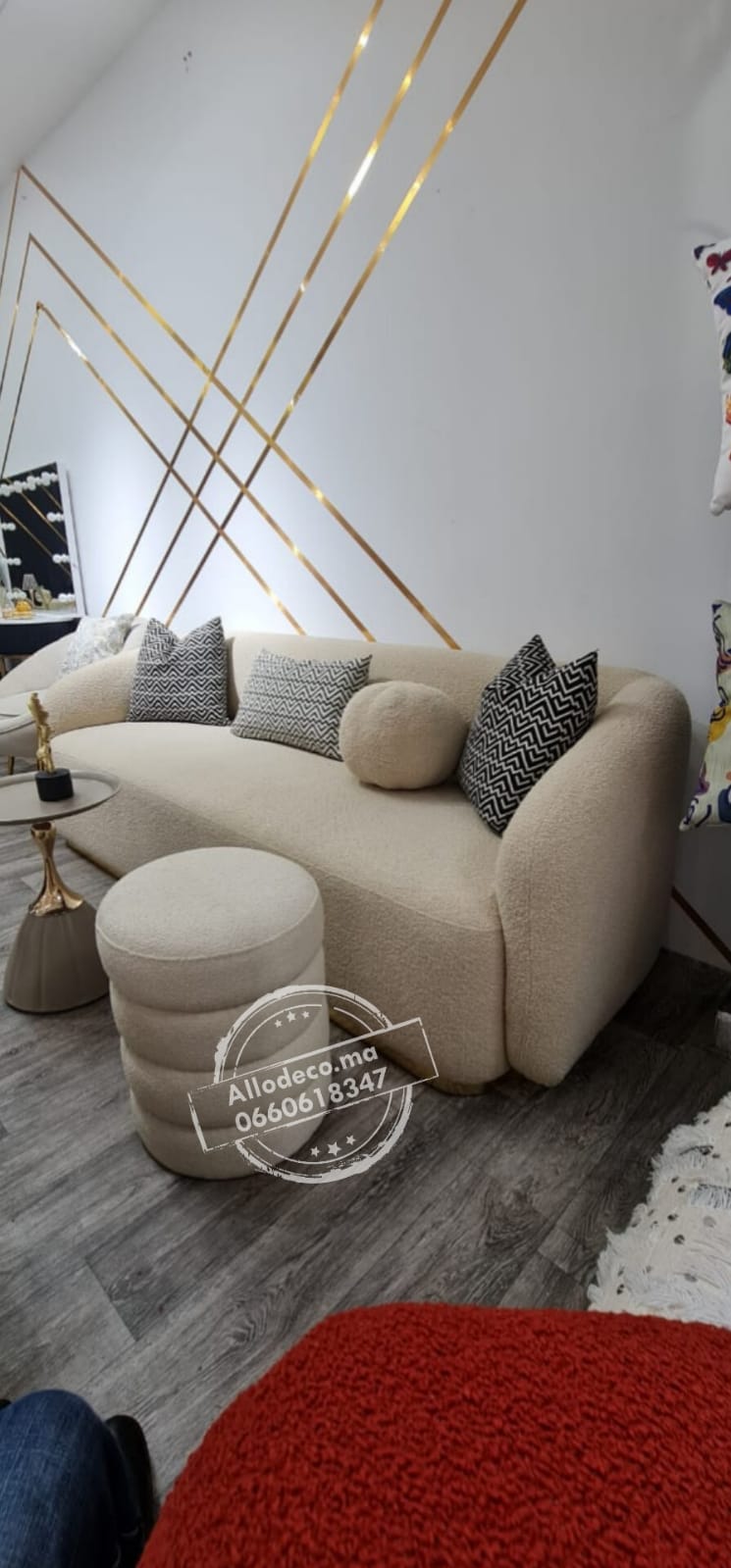 Pouf Sharpei rond  chic et moderne