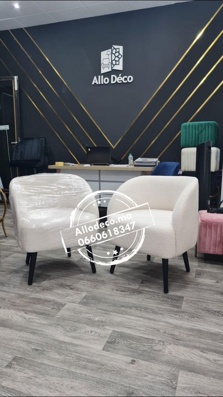 Fauteuil Mylo Bouclette  - Moderne allodeco