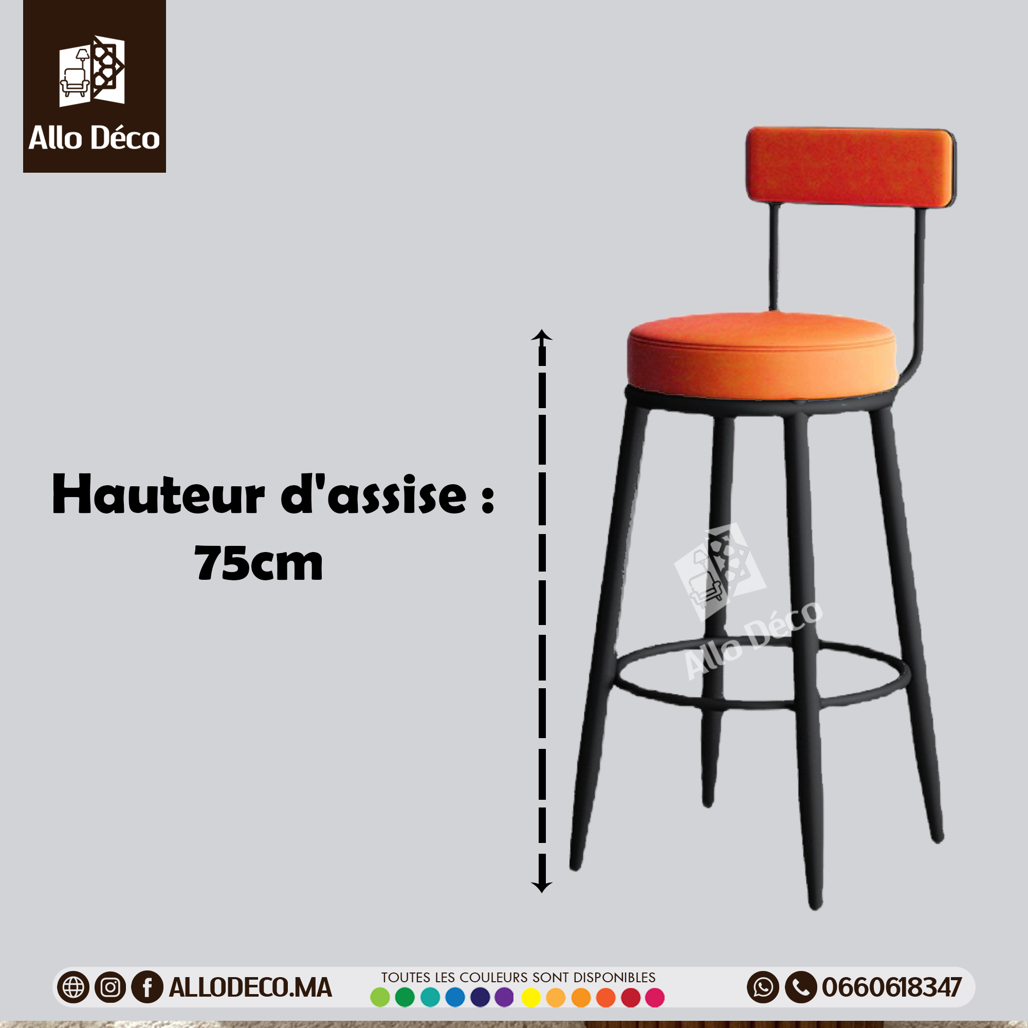 Chaise haute - Tabouret  Bar TESLA